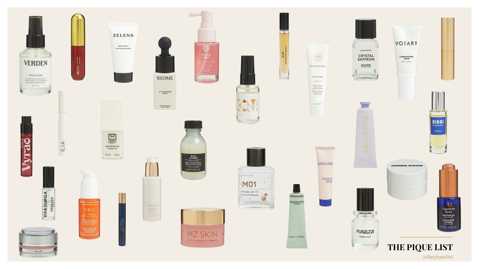 Every product in the Liberty Beauty Advent Calendar 2026 laid out flat: 29 products across fragrance, skincare, makeup, haircare and bodycare
