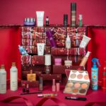 Boots 24 Days of Luxe beauty advent calendar 2026 opened showing skincare and makeup products