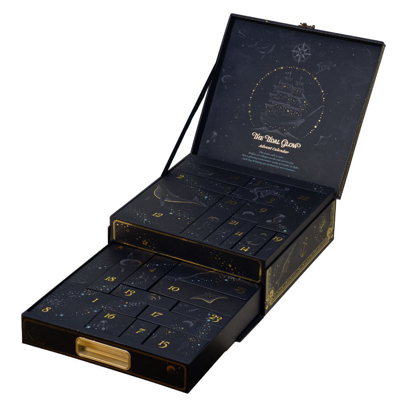 Korean Skincare Tidal Glow Advent Calendar 2026 open, showing its numbered drawers