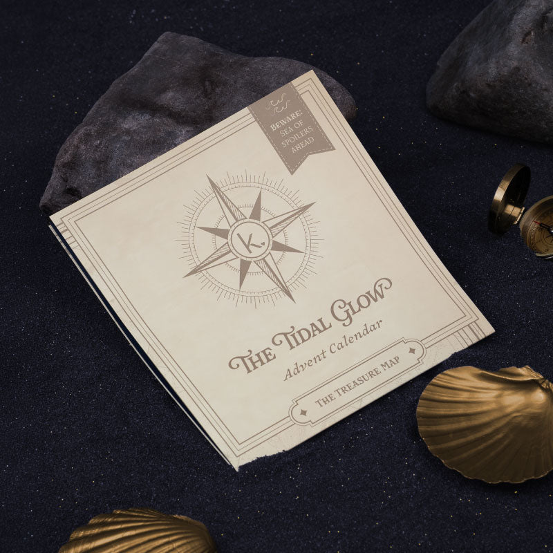 The Tidal Glow treasure map booklet that comes inside the Korean Skincare advent calendar