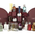 The Molton Brown Advent Calendar 2026 open, with its fragrances, bath and body care and candles arranged in front