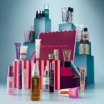 M&S Beauty Advent Calendar 2026 box, open, with its contents arranged around it