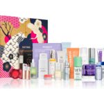 The Notino House of Korean Beauty Advent Calendar 2026, a gold, pink and navy box, with its 24 K-beauty products lined up in front