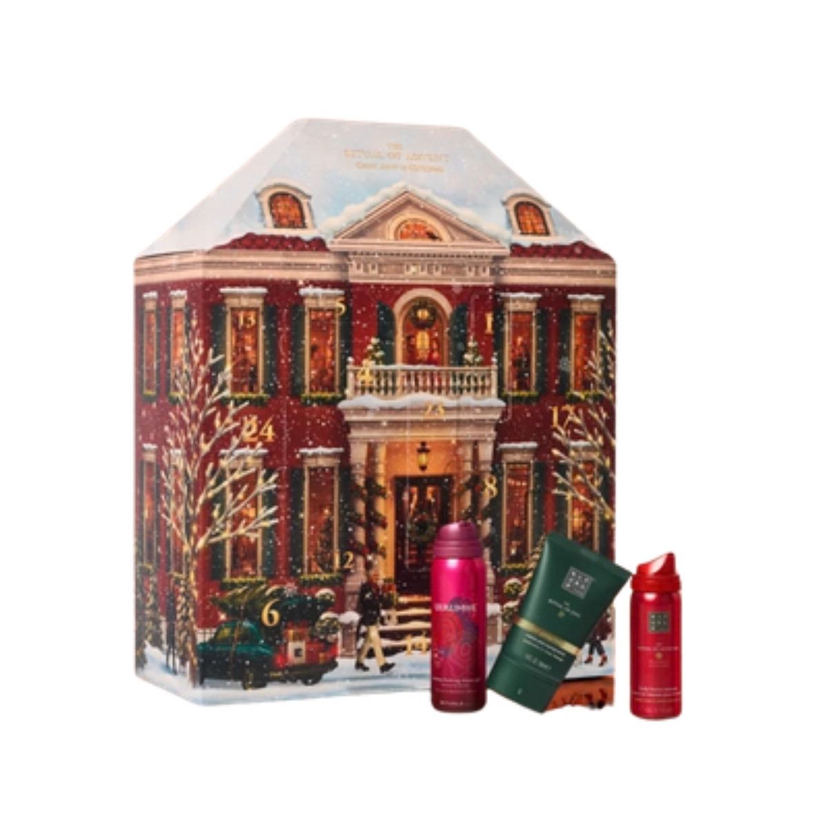 The Rituals Classic Advent Calendar 2026 townhouse box with three Rituals products in front