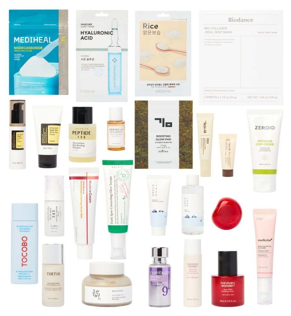 All 26 products from the StyleKorean 24 Days K-Beauty Advent Calendar 2026 laid out on white