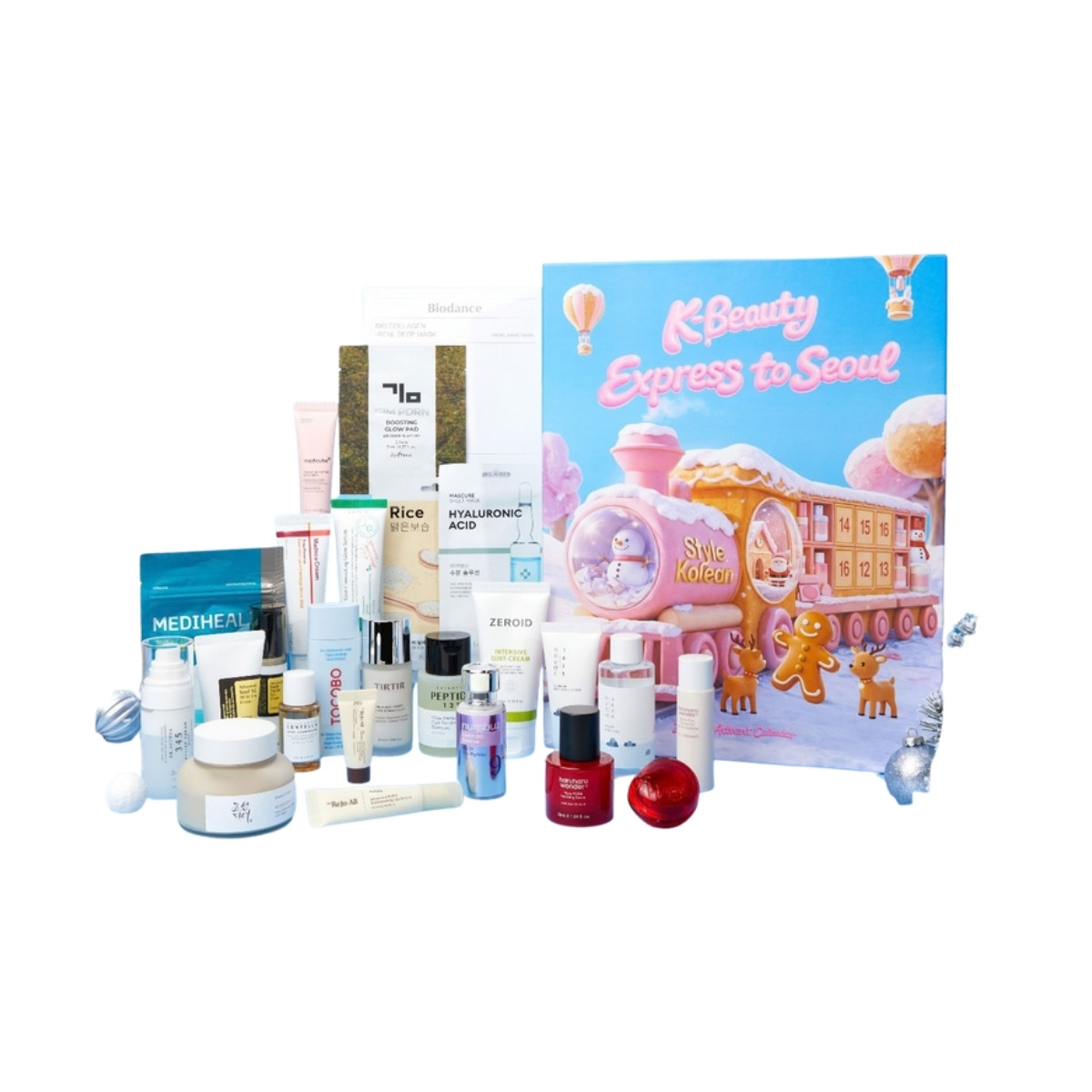 The StyleKorean 24 Days K-Beauty Advent Calendar 2026 with its Korean skincare products displayed in front