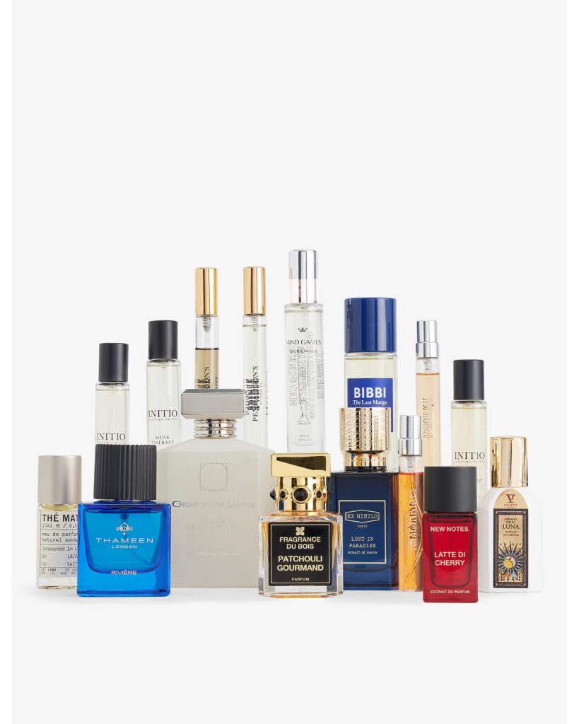 The line-up of niche perfumes from the Selfridges Fragrance Advent Calendar 2026